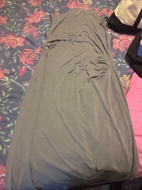 Simple Slate Gray Midi Dress